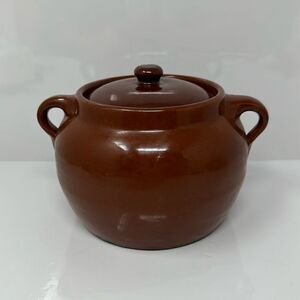 Vintage sunburst ceramics bean pot